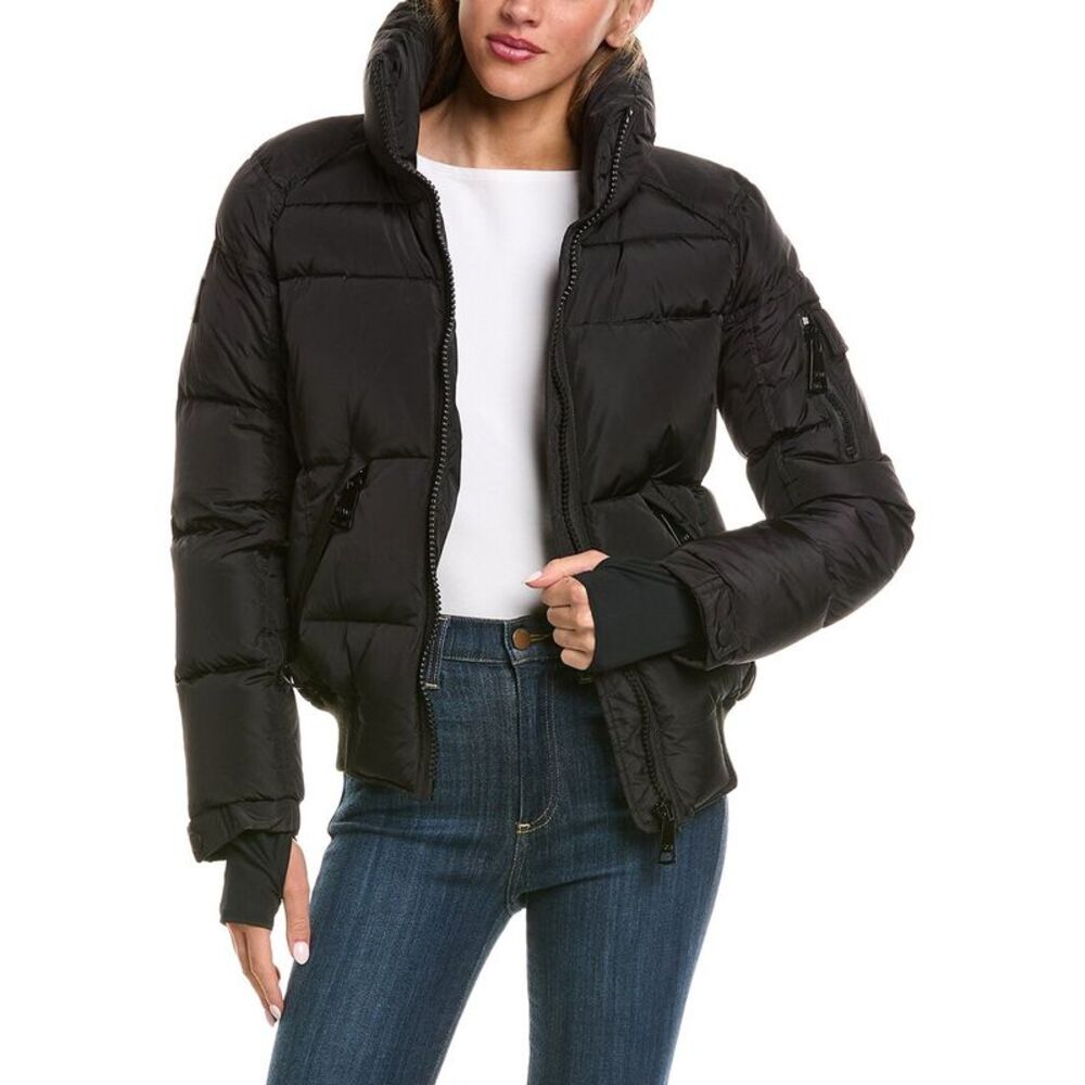 Sam. Womens Down Bomber Jacket, Black